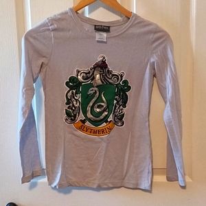 Harry Potter Slytherin long sleeve T shirt child L gray silver